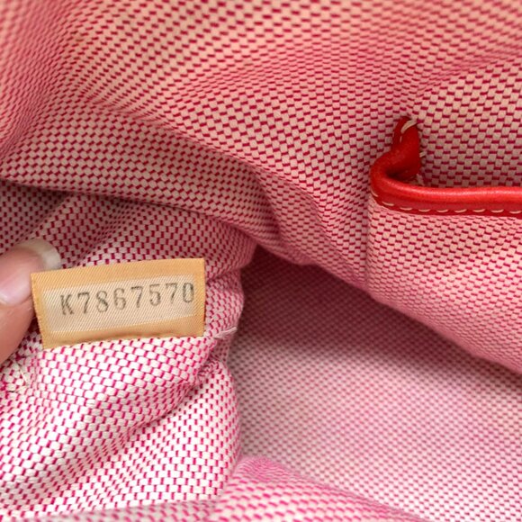 Dooney & Bourke Red Monogram Canvas Leather Trim Large Domed Satchel Bag - Picture 9 of 12